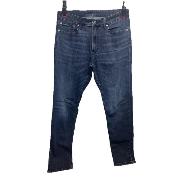 Calvin Klein Men's Slim Straight Fit Jeans 32x32 Dark Wash - Picture 1 of 8